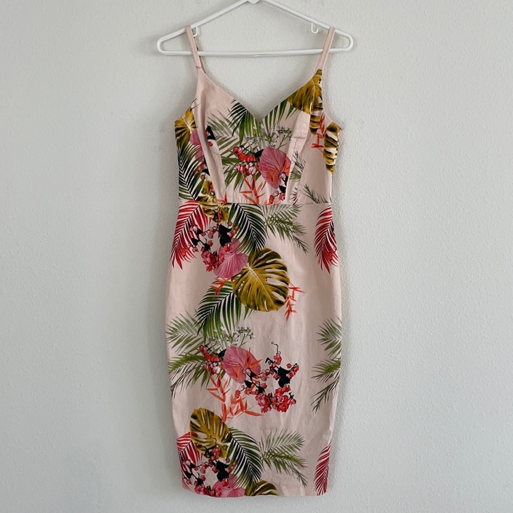 ASOS Tropical Hitchcock Midi Pencil Dress - Picture 2 of 10